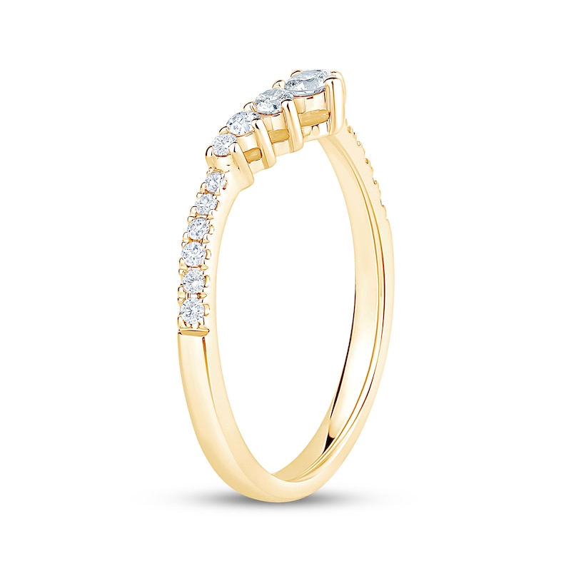 Main Image 2 of Now + Forever Lab-Grown Diamonds Graduated Contour Ring 1/3 ct tw 14K Yellow Gold