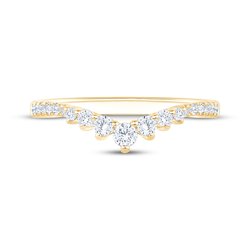 Main Image 3 of Now + Forever Lab-Grown Diamonds Graduated Contour Ring 1/3 ct tw 14K Yellow Gold