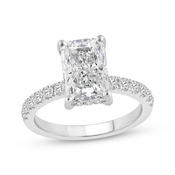 Now + Forever Lab-Grown Diamonds Radiant-Cut Engagement Ring 3-1/2 ct tw 14K White Gold
