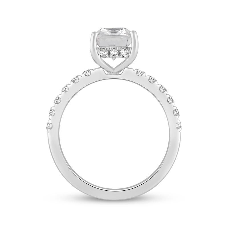 Main Image 3 of Now + Forever Lab-Grown Diamonds Radiant-Cut Engagement Ring 3-1/2 ct tw 14K White Gold