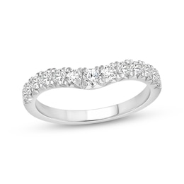 Now + Forever Lab-Grown Diamonds Contour Anniversary Ring 5/8 ct tw 14K White Gold