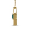 Thumbnail Image 2 of STUDIO BY KAY Baguette-Cut Lab-Created Emerald Necklace 24K Yellow Gold Vermeil Sterling Silver 18"