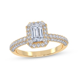 Now + Forever Lab-Grown Diamonds Emerald-Cut Engagement Ring 1 ct tw 14K Yellow Gold