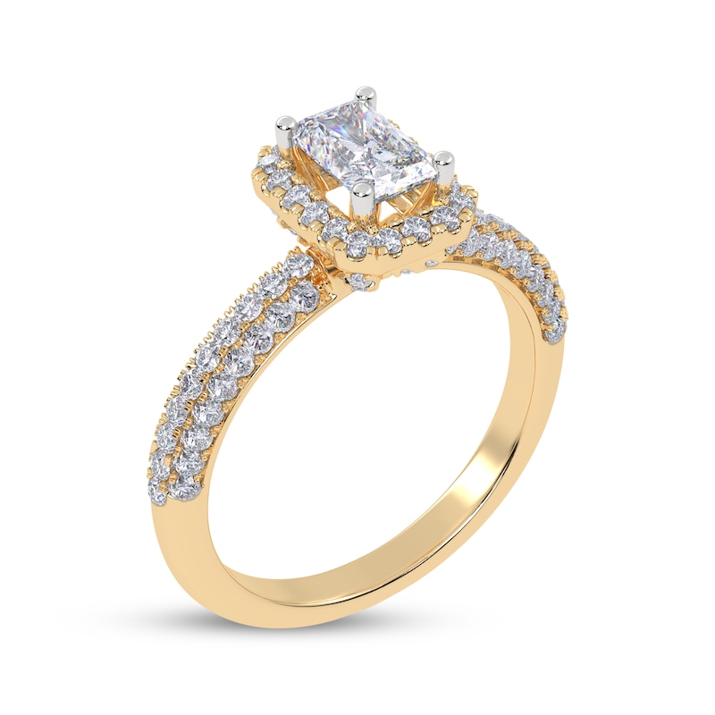 Now + Forever Lab-Grown Diamonds Emerald-Cut Engagement Ring 1 ct tw 14K Yellow Gold