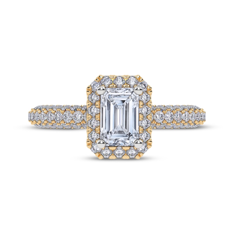 Now + Forever Lab-Grown Diamonds Emerald-Cut Engagement Ring 1 ct tw 14K Yellow Gold