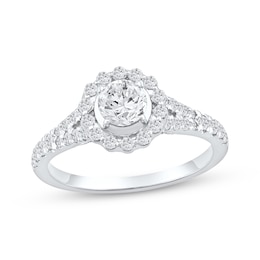 Now + Forever Round-Cut Diamond Halo Engagement Ring 1 ct tw 14K White Gold