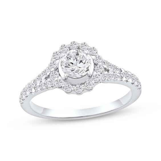 Now + Forever Round-Cut Diamond Halo Engagement Ring 1 ct tw 14K White Gold