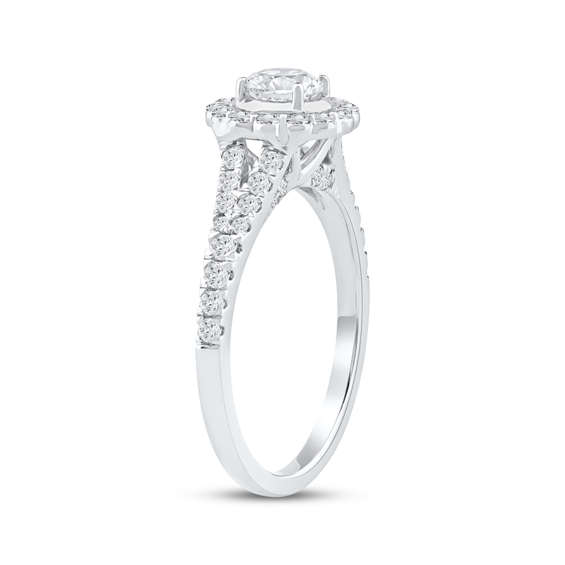 Main Image 2 of Now + Forever Round-Cut Diamond Halo Engagement Ring 1 ct tw 14K White Gold