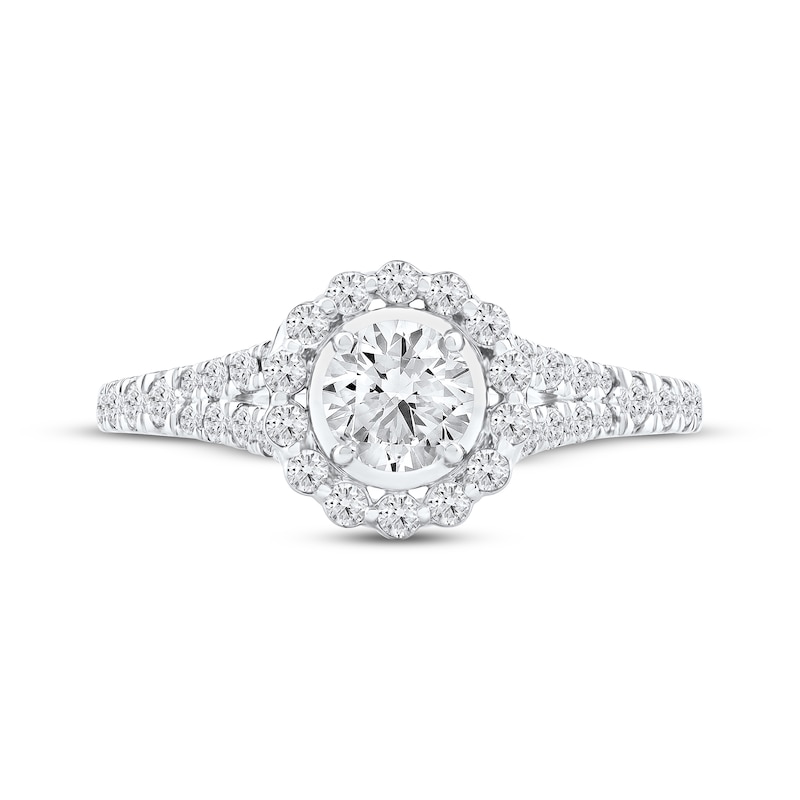 Main Image 3 of Now + Forever Round-Cut Diamond Halo Engagement Ring 1 ct tw 14K White Gold