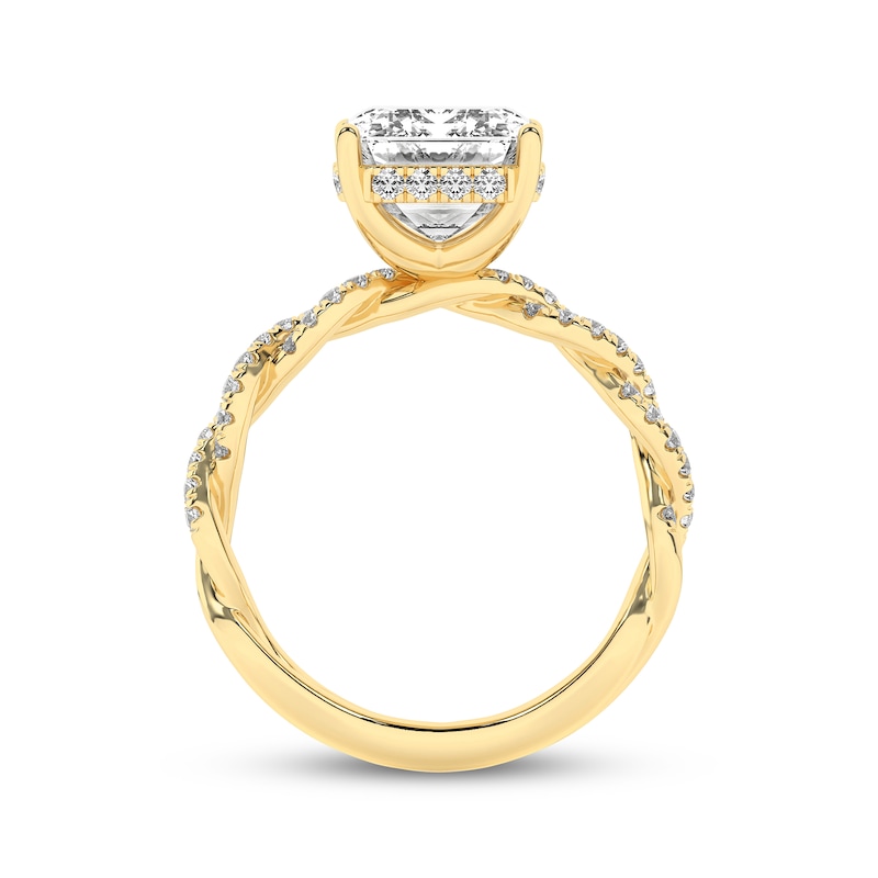 Main Image 3 of Now + Forever Lab-Grown Diamonds Emerald-Cut Engagement Ring 5-3/8 ct tw 14K Yellow Gold