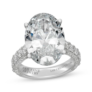 Neil Lane Artistry Oval-Cut Lab-Grown Diamond Engagement Ring 12 ct tw 14K White Gold