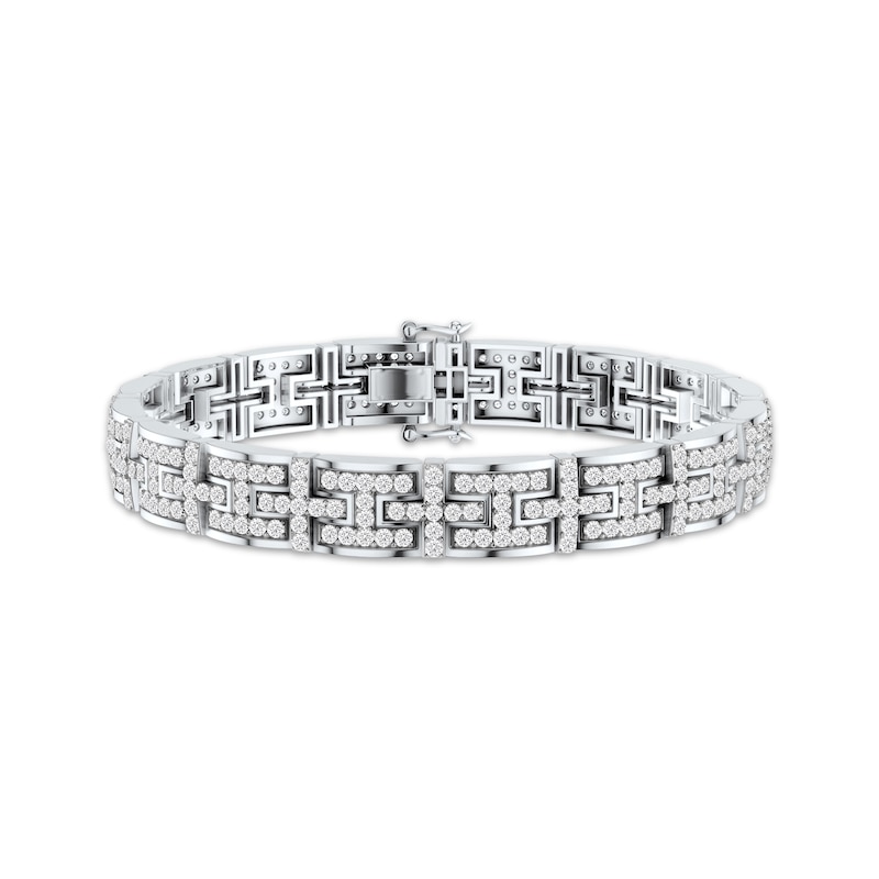 Main Image 1 of KAY Lab-Grown Diamonds Men's Link Bracelet 5-1/2 ct tw 10K White Gold 8.5"
