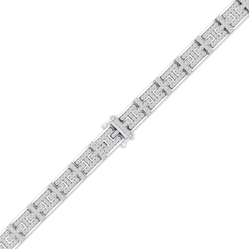 Main Image 2 of KAY Lab-Grown Diamonds Men's Link Bracelet 5-1/2 ct tw 10K White Gold 8.5"