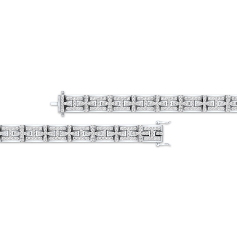 Main Image 3 of KAY Lab-Grown Diamonds Men's Link Bracelet 5-1/2 ct tw 10K White Gold 8.5"