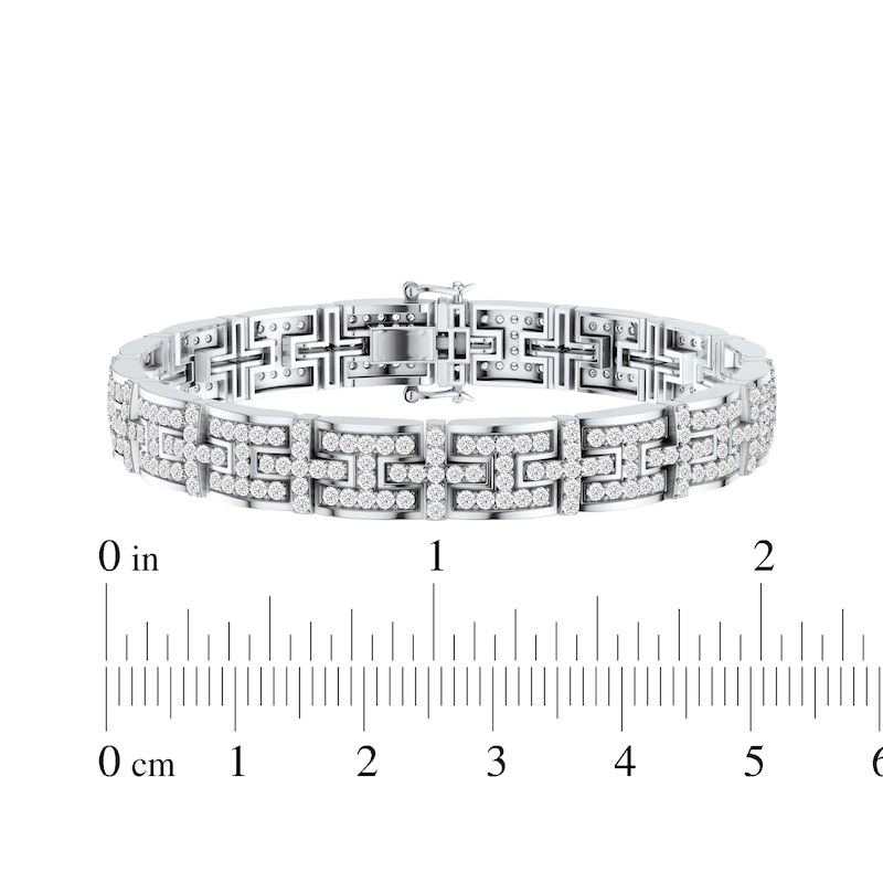 Main Image 4 of KAY Lab-Grown Diamonds Men's Link Bracelet 5-1/2 ct tw 10K White Gold 8.5"