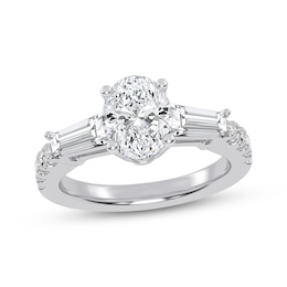 Now + Forever Lab-Grown Diamonds Oval-Cut Engagement Ring 1-3/4 ct tw 14K White Gold