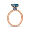 Thumbnail Image 3 of Le Vian Emerald-Cut Blue Topaz & Sapphire Ring 1/8 ct tw Diamonds 14K Strawberry Gold