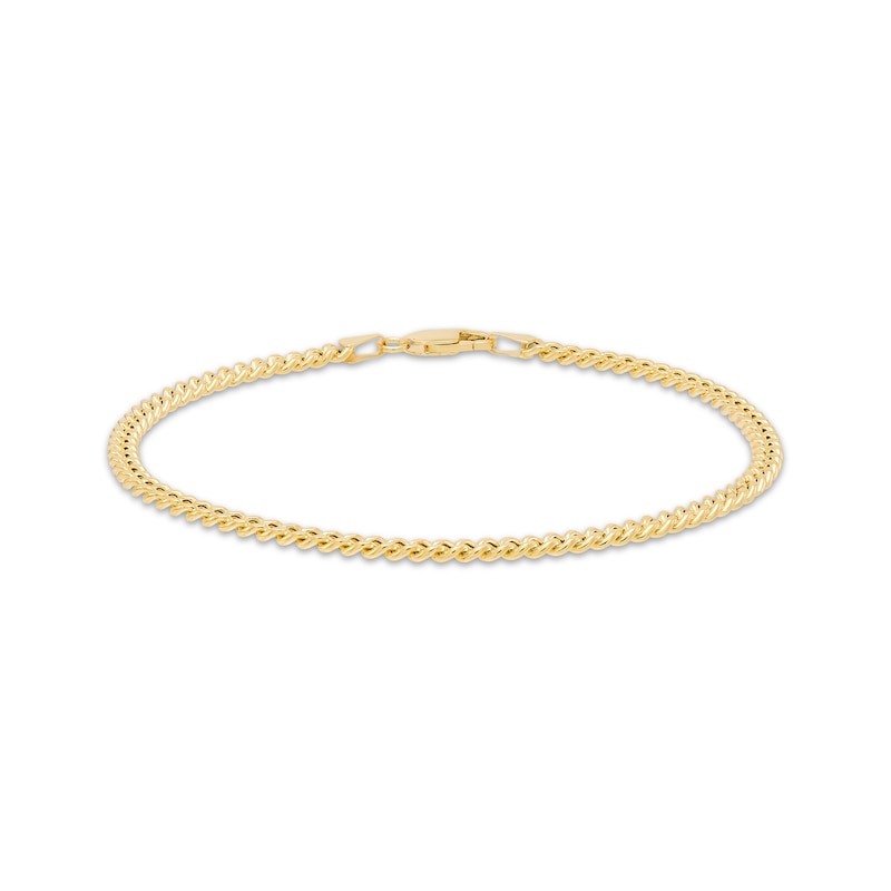 Main Image 5 of 3.55mm Diamond-Cut Cuban Curb Chain Set Hollow 10K Yellow Gold