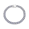 Thumbnail Image 1 of STUDIO BY KAY Blue Lab-Created Sapphire Curb Link Bracelet Sterling Silver 7.25"