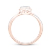 Thumbnail Image 3 of Multi-Diamond Heart-Shaped Promise Ring 1/8 ct tw 10K Rose Gold