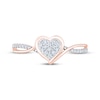 Thumbnail Image 4 of Multi-Diamond Heart-Shaped Promise Ring 1/8 ct tw 10K Rose Gold