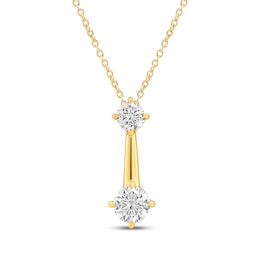 Milestones Lab-Grown Diamond Two-Stone Drop Necklace 1/4 ct tw 10K Yellow Gold 18"