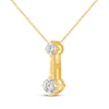 Thumbnail Image 2 of Milestones Lab-Grown Diamond Two-Stone Drop Necklace 1/4 ct tw 10K Yellow Gold 18"