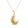 Thumbnail Image 2 of STUDIO BY KAY Citrine & Cultured Pearl Cluster Crescent Moon Necklace 24K Yellow Gold Vermeil Sterling Silver 18"