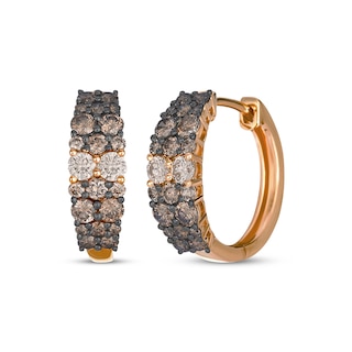 Le Vian Chocolate Ombré Hoop Earrings 1-1/4 ct tw 14K Strawberry Gold