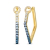 Thumbnail Image 1 of Le Vian Vanilla Sapphire & Denim Ombré Sapphire Geometric Hoop Earrings 1/10 ct tw Diamonds 14K Honey Gold