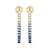 Thumbnail Image 2 of Le Vian Vanilla Sapphire & Denim Ombré Sapphire Geometric Hoop Earrings 1/10 ct tw Diamonds 14K Honey Gold
