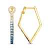 Thumbnail Image 3 of Le Vian Vanilla Sapphire & Denim Ombré Sapphire Geometric Hoop Earrings 1/10 ct tw Diamonds 14K Honey Gold