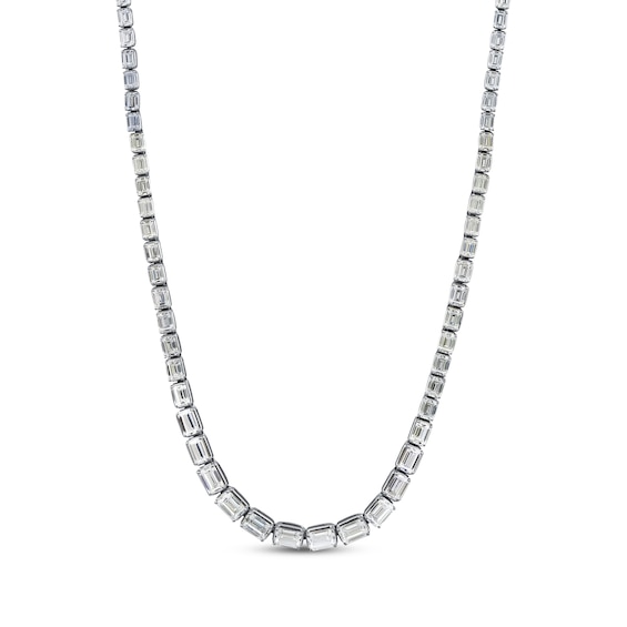 KAY Lab-Grown Diamonds Emerald-Cut Riviera Necklace 17 ct tw 10K White Gold 17"