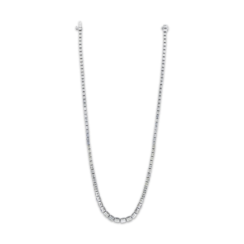 Main Image 2 of KAY Lab-Grown Diamonds Emerald-Cut Riviera Necklace 17 ct tw 10K White Gold 17"