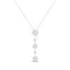 Thumbnail Image 1 of KAY Lab-Grown Diamonds Three-Flower Drop Necklace 1-1/2 ct tw 10K White Gold 18"