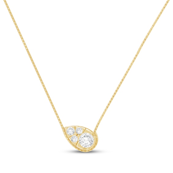 KAY Lab-Grown Diamonds Tilted Teardrop Necklace 1/3 ct tw 10K Yellow Gold 18"