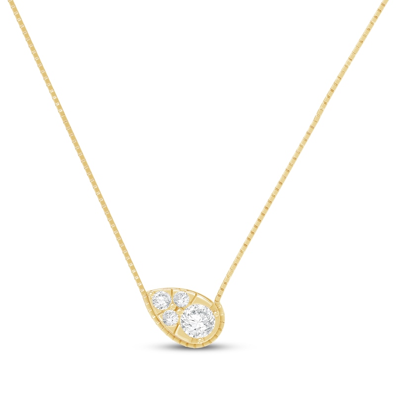 Main Image 1 of KAY Lab-Grown Diamonds Tilted Teardrop Necklace 1/3 ct tw 10K Yellow Gold 18"