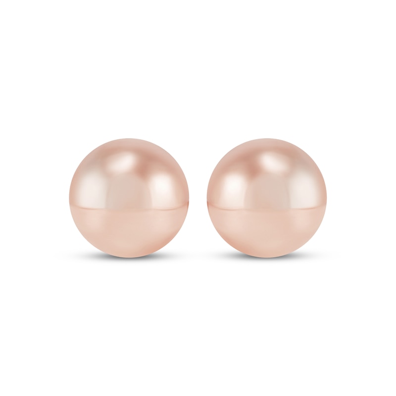 Main Image 2 of Half-Ball Stud Earrings 14K Rose Gold 8mm