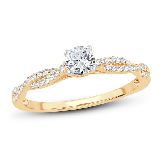 Now + Forever Diamond Engagement Ring 1/2 ct tw Round-cut 14K Yellow Gold