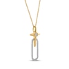 Thumbnail Image 2 of KAY Lab-Grown Diamonds Round-Cut Solitaire Cross Necklace 1/10 ct tw 10K Two-Tone Gold 18"