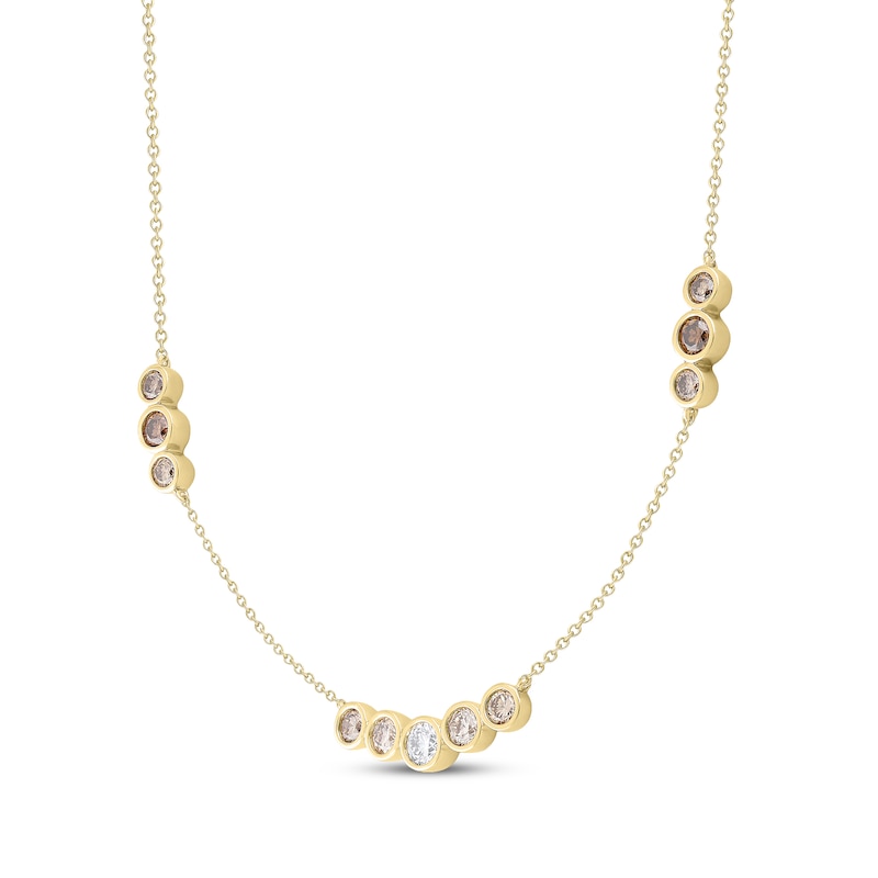 Main Image 2 of Desert Diamonds Bezel-Set Station Necklace 1 ct tw 10K Yellow Gold 18"