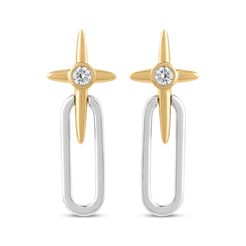 Main Image 2 of KAY Lab-Grown Diamonds Star Dangle Earrings 1/5 ct tw 10K Two-Tone Gold
