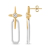 Thumbnail Image 3 of KAY Lab-Grown Diamonds Star Dangle Earrings 1/5 ct tw 10K Two-Tone Gold