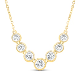 KAY Lab-Grown Diamonds Graduated Seven-Stone Necklace 1/2 ct tw 10K Yellow Gold 18"