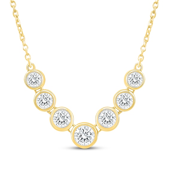 KAY Lab-Grown Diamonds Graduated Seven-Stone Necklace 1/2 ct tw 10K Yellow Gold 18"