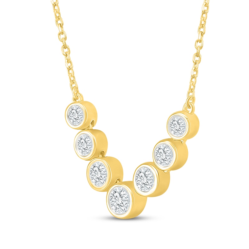 Main Image 2 of KAY Lab-Grown Diamonds Graduated Seven-Stone Necklace 1/2 ct tw 10K Yellow Gold 18"