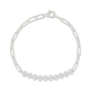 Thumbnail Image 1 of Lab-Grown Diamond Sideways Hearts Paperclip Chain Bracelet 1/4 ct tw Sterling Silver 7.5"