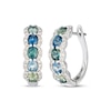 Thumbnail Image 1 of Le Vian Montana Sapphire Ombré Scalloped Hoop Earrings 3/8 ct tw Diamonds 14K Vanilla Gold