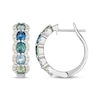 Thumbnail Image 3 of Le Vian Montana Sapphire Ombré Scalloped Hoop Earrings 3/8 ct tw Diamonds 14K Vanilla Gold