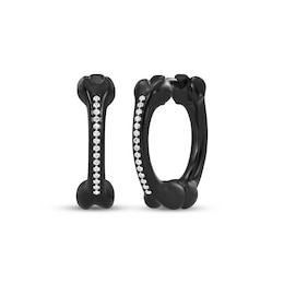 Disney Treasures The Nightmare Before Christmas Diamond Bone Earrings 1/15 ct tw Black Rhodium-Plated Sterling Silver